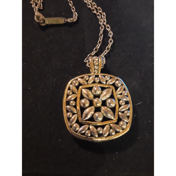 Napier Necklace with Silver and Gold Tone Pendant - Picture 4 of 6